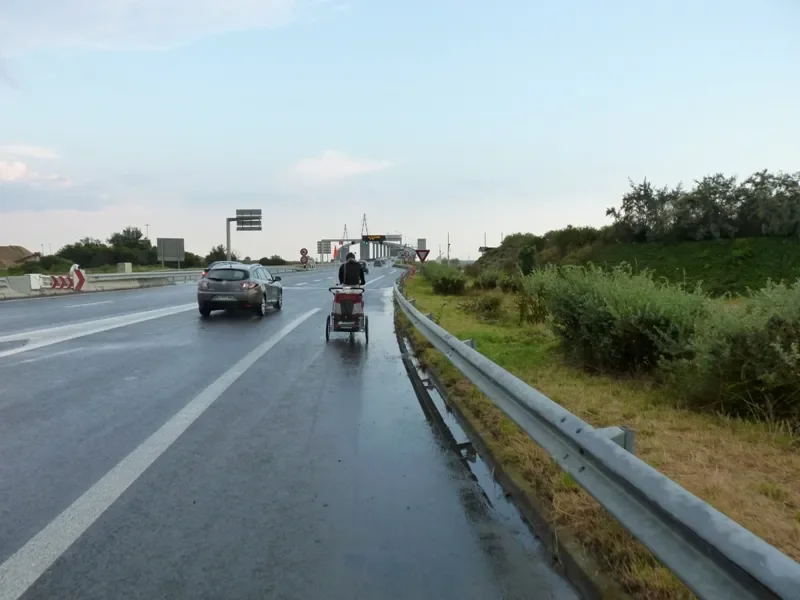 La pseudo piste cyclable du pont de Saint-Nazaire