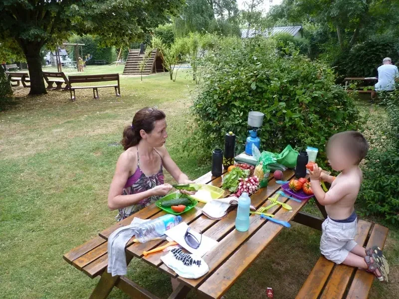 Dîner au camping de Thouaré-sur-Loire