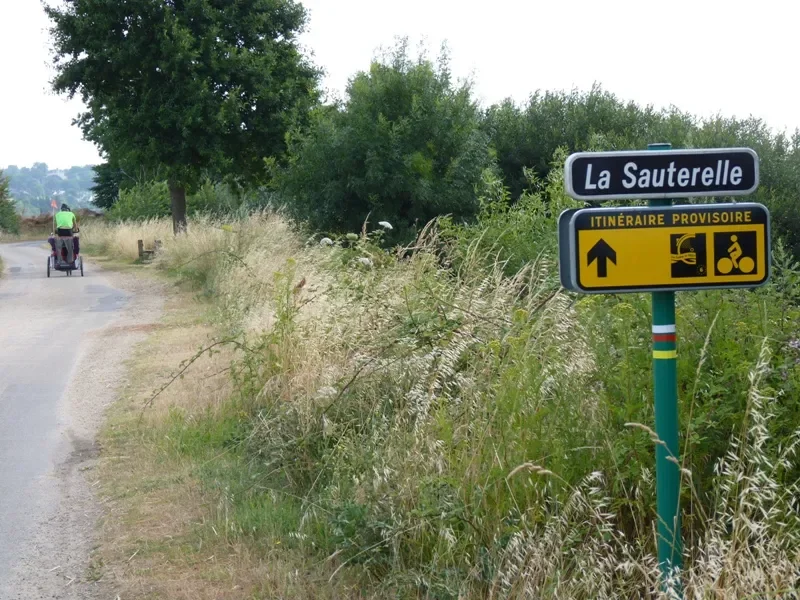 Balisage d'itinéraire provisoire sur l'Eurovélo 6 / la Loire à vélo