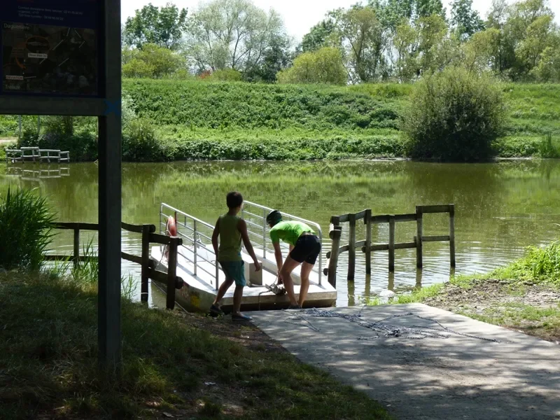 traversée de l'Authion avec le bac