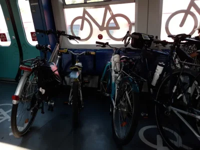 Des vélos dans le train