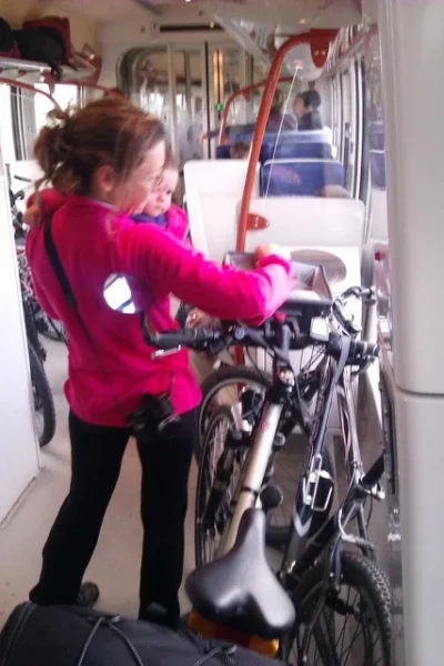 les vélos dans le train du retour