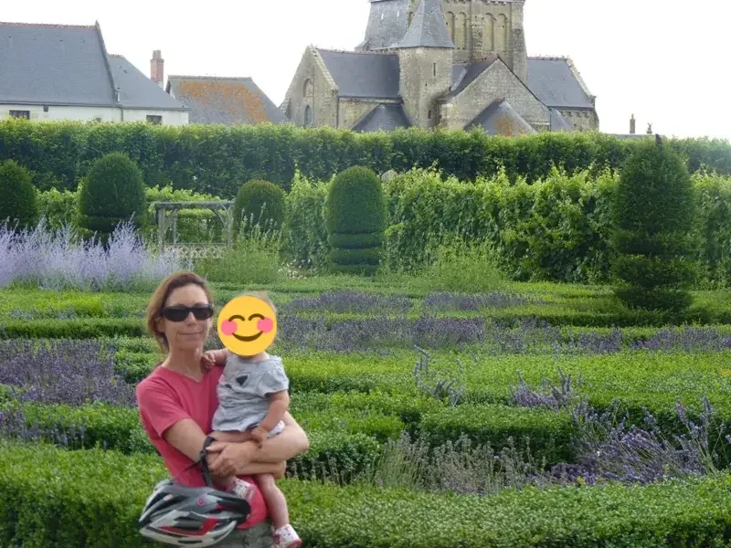 la famille en visite au château de Villandry