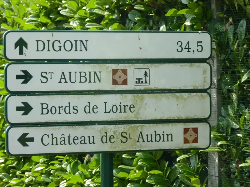 panneau direction Digoin sur l'Eurovélo 6